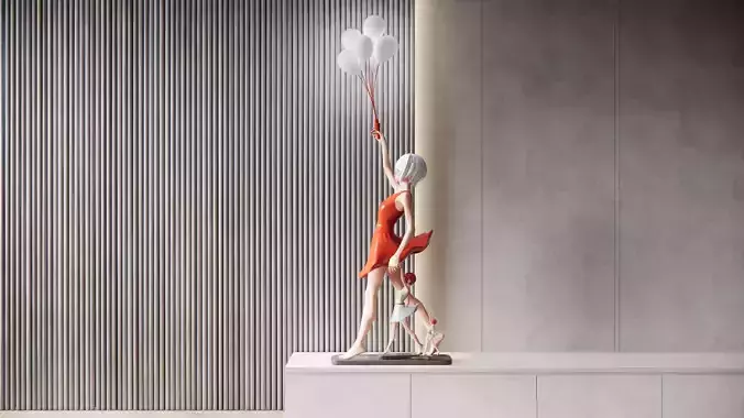 modern creative female sculpture 3D model