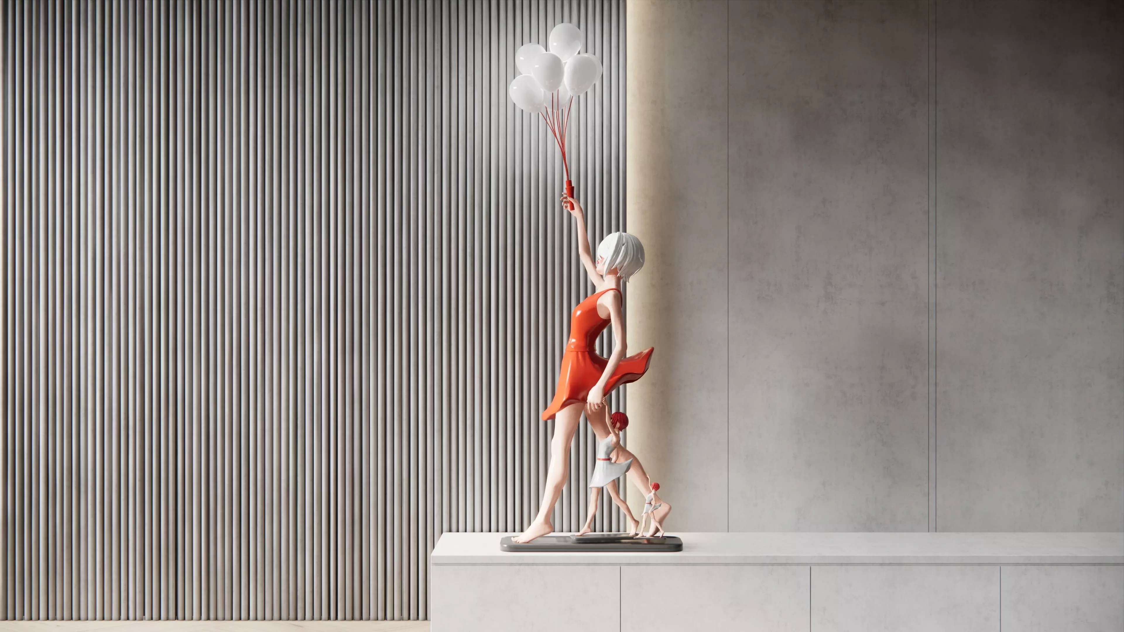 modern creative female sculpture 3D model_0