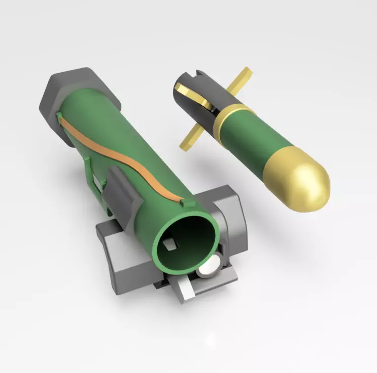 javelin rocket launcher and bomb 3D print model_0