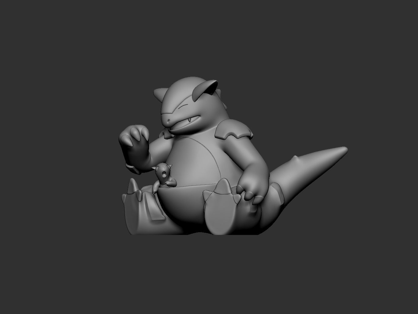 pokemon kangaskhan mothers day 3D print model_9