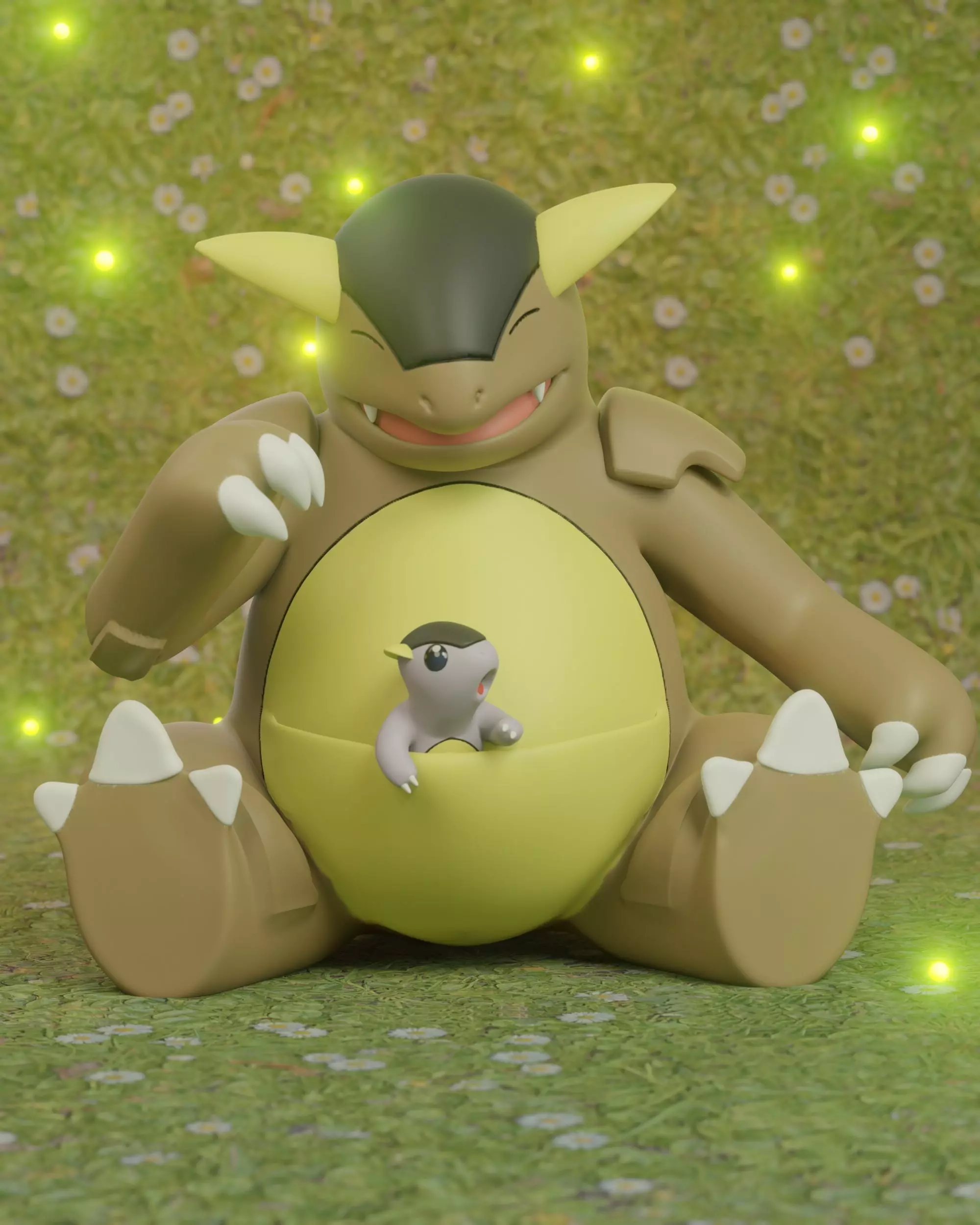 pokemon kangaskhan mothers day 3D print model_0