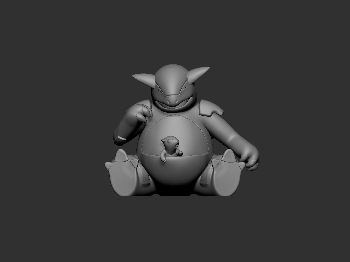 pokemon kangaskhan mothers day 3D print model_3