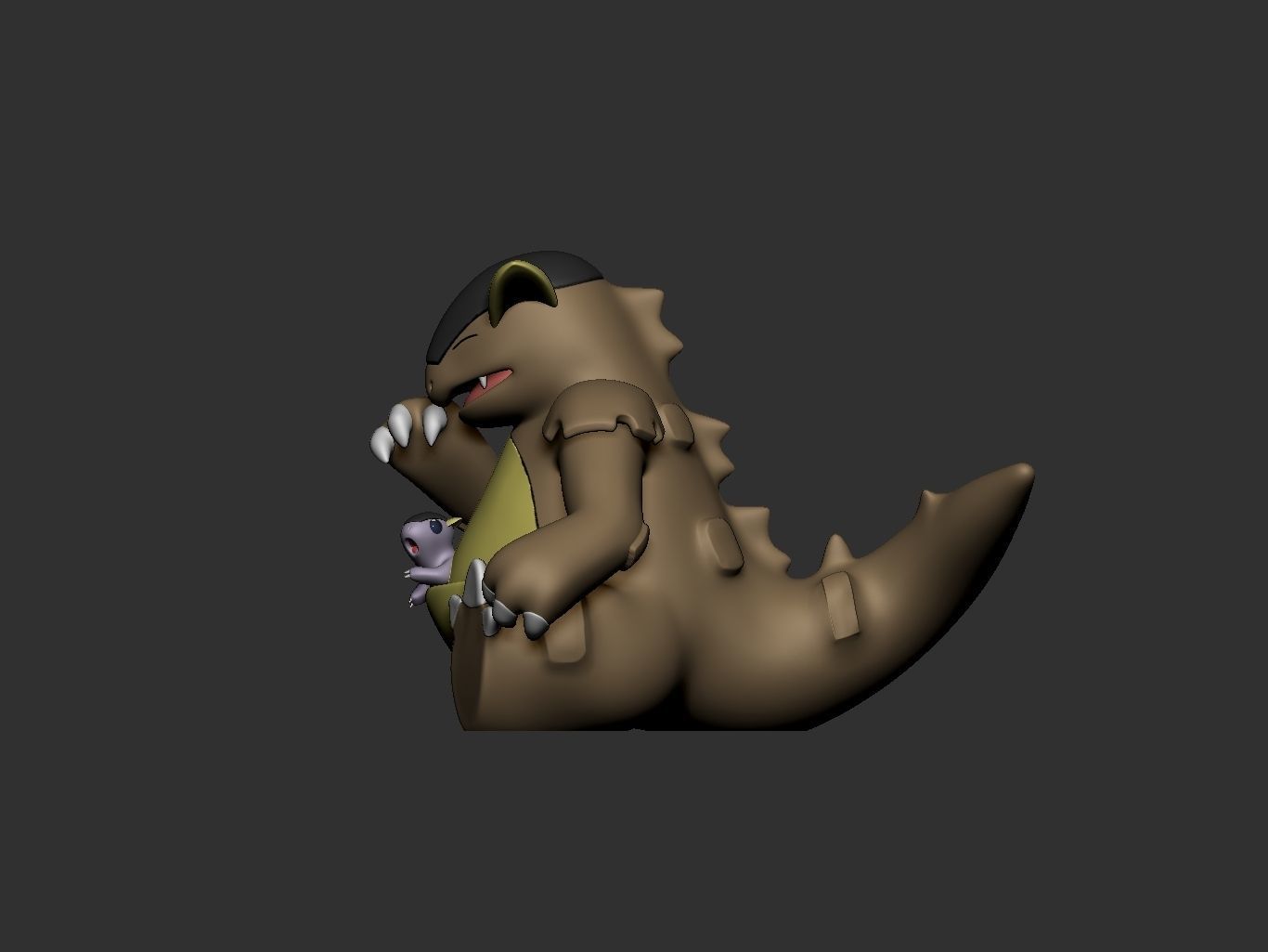 pokemon kangaskhan mothers day 3D print model_10