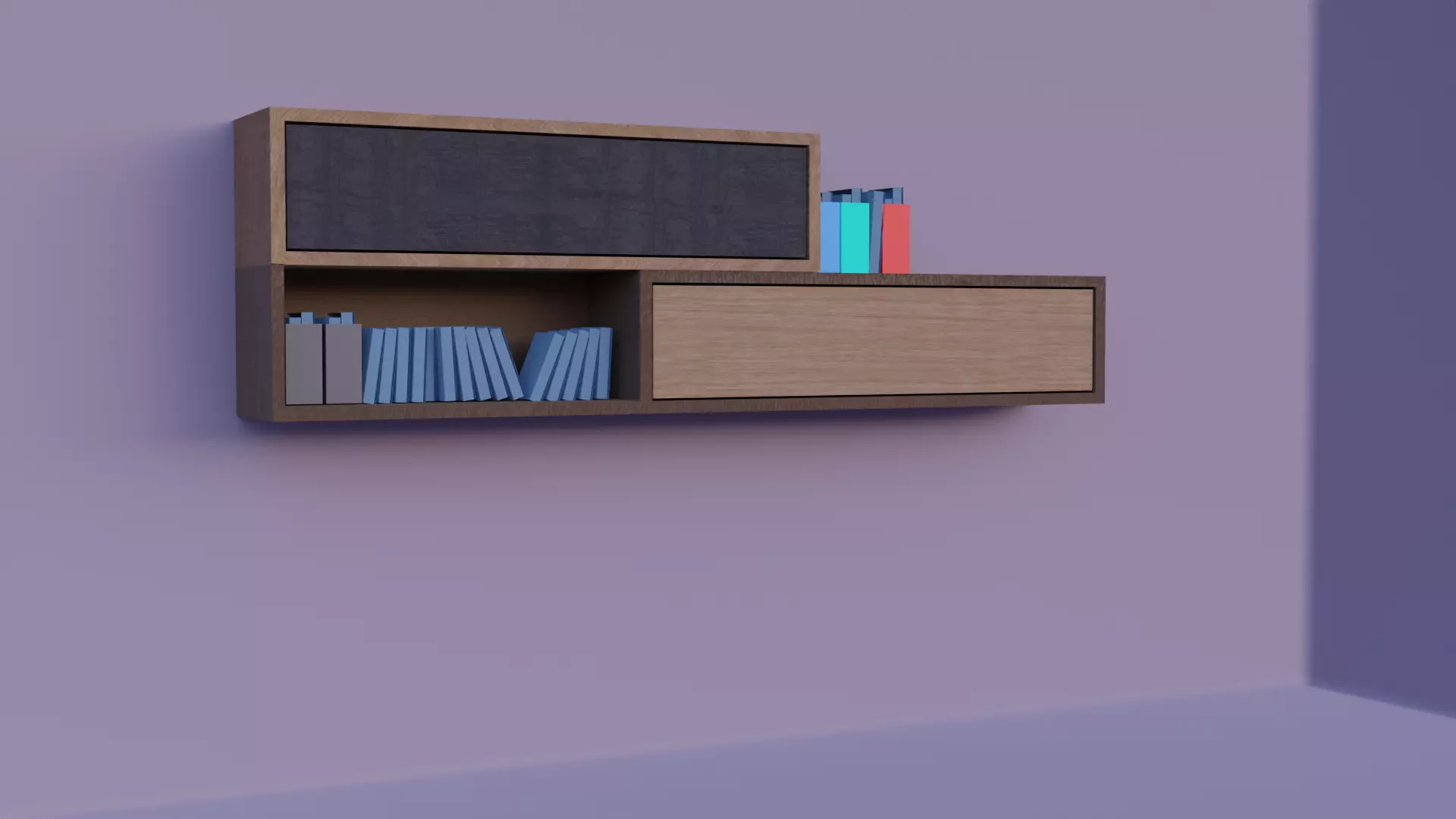 Book Shelf Free low-poly 3D model