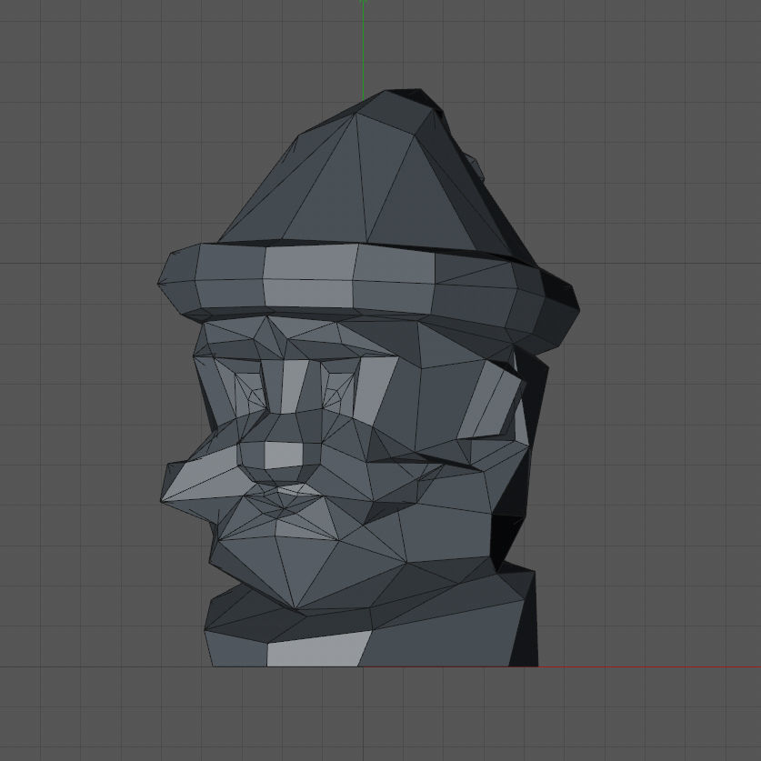 Low poly santa claus head 3D print model_2