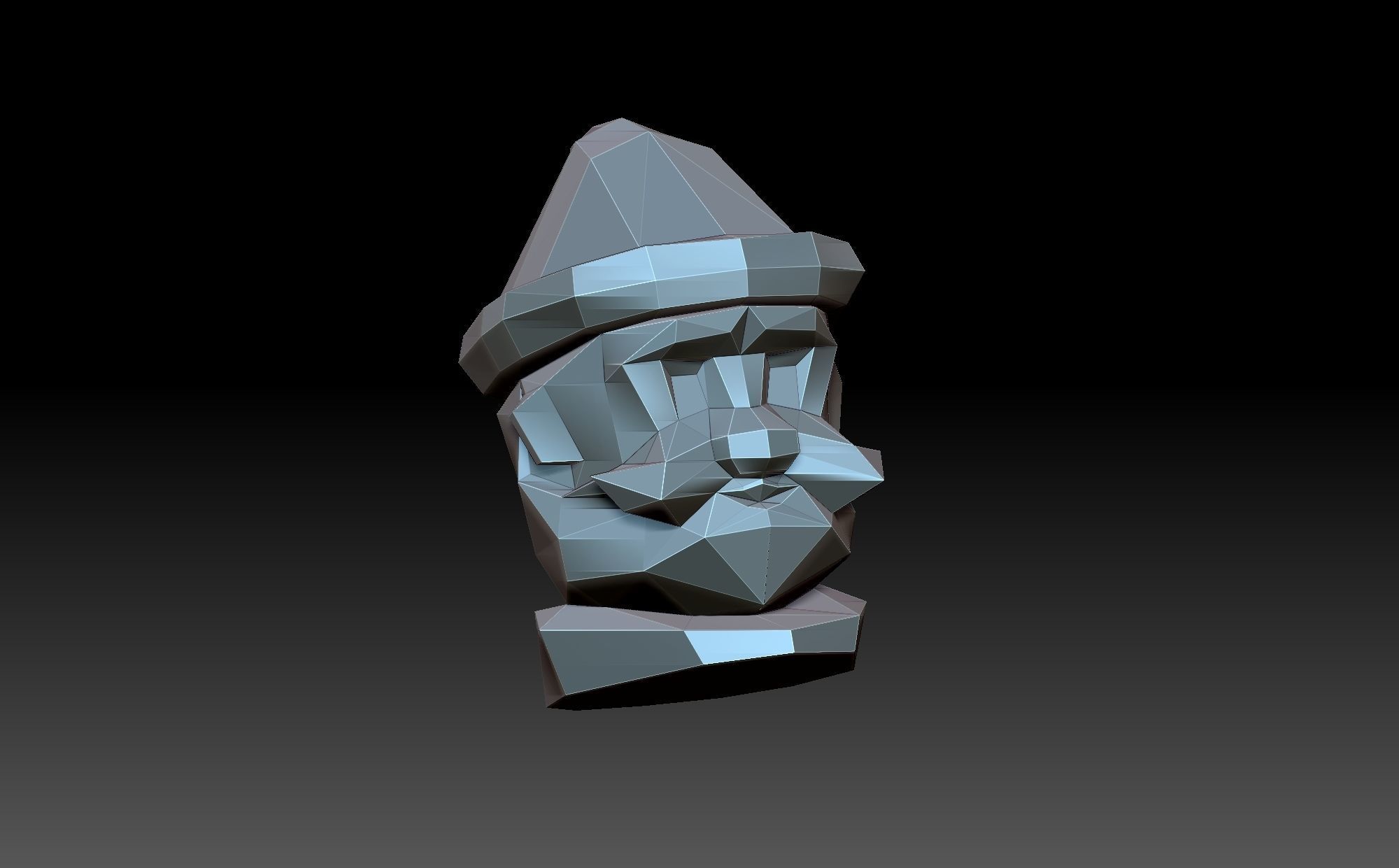 Low poly santa claus head 3D print model_5