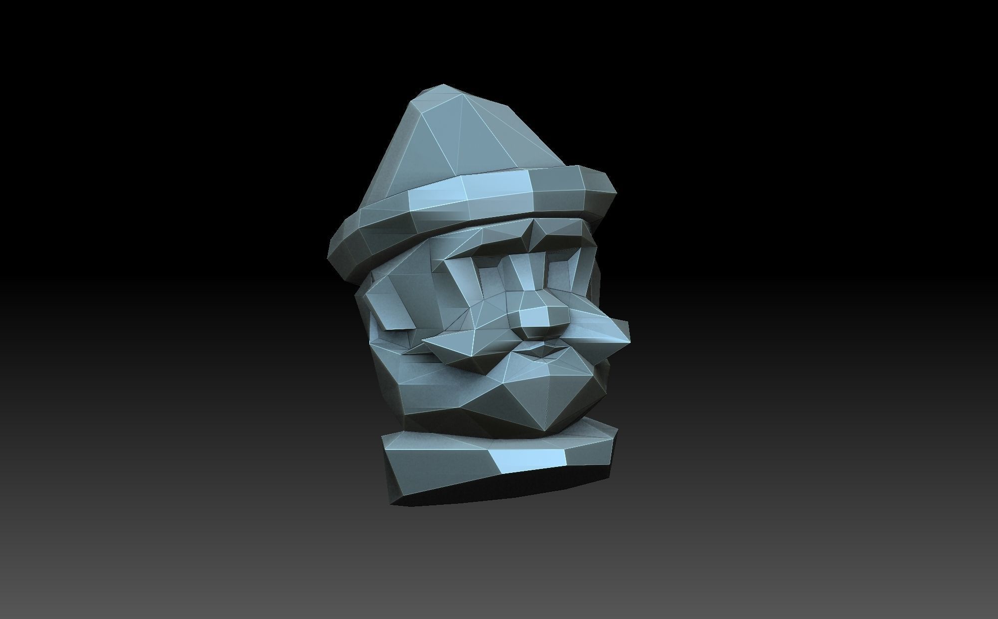 Low poly santa claus head 3D print model_6