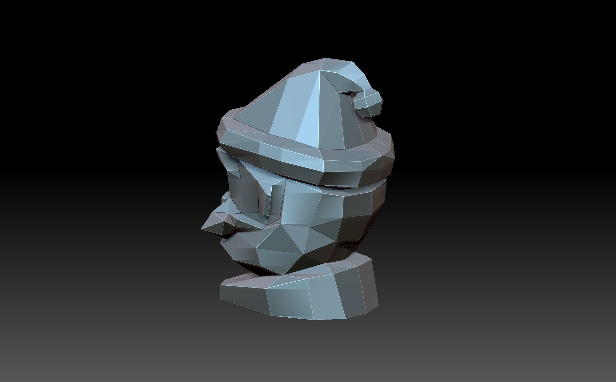 Low poly santa claus head 3D print model_4