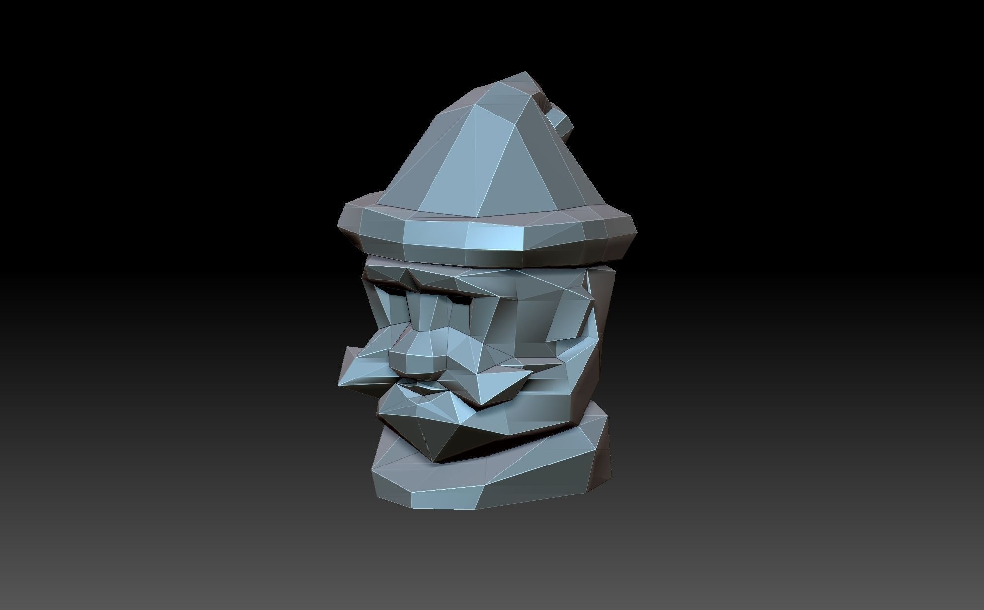 Low poly santa claus head 3D print model_3