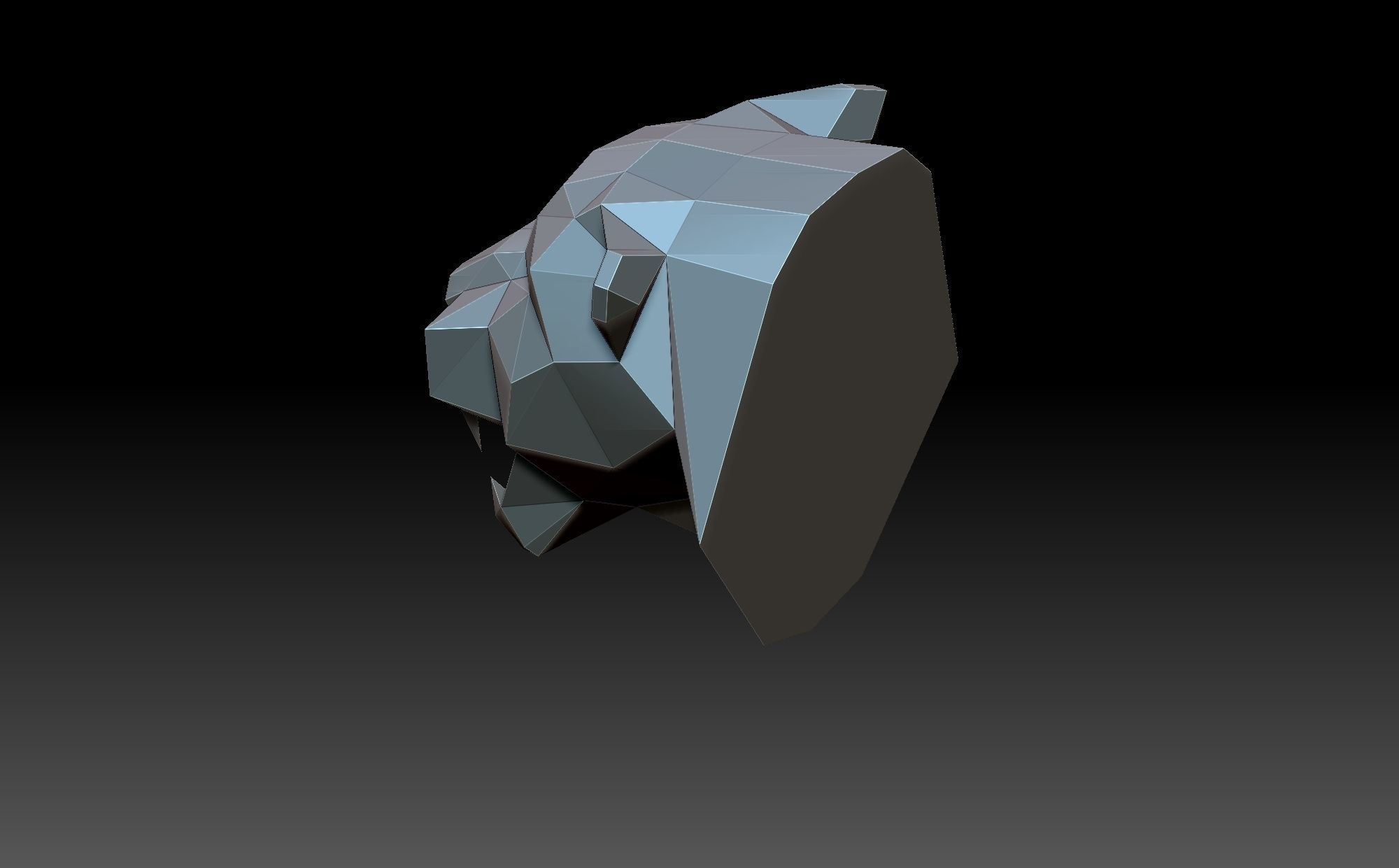 Panther head 3D print model_5