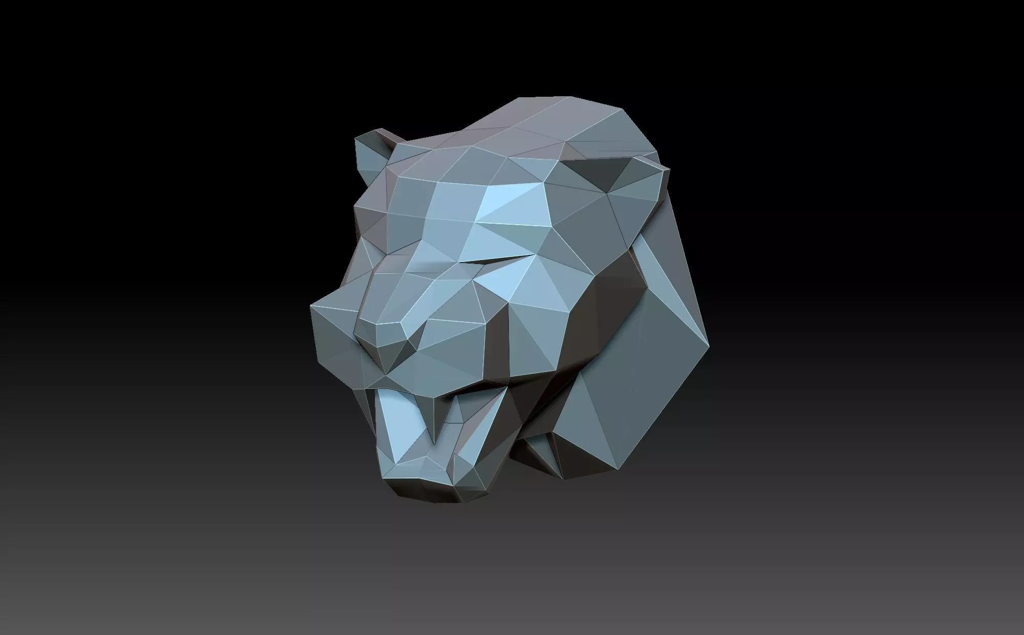 Panther head 3D print model_0