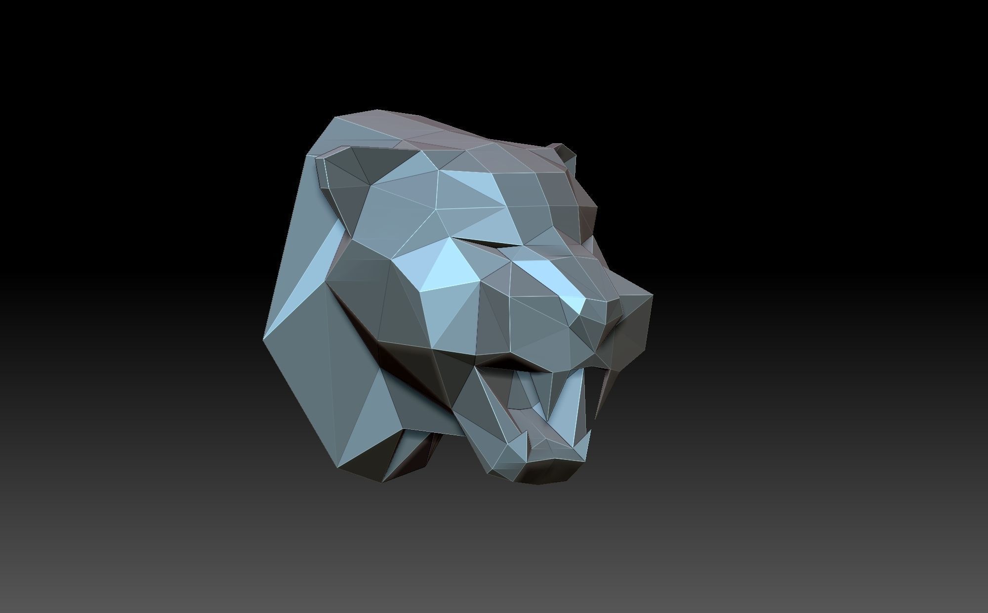 Panther head 3D print model_2