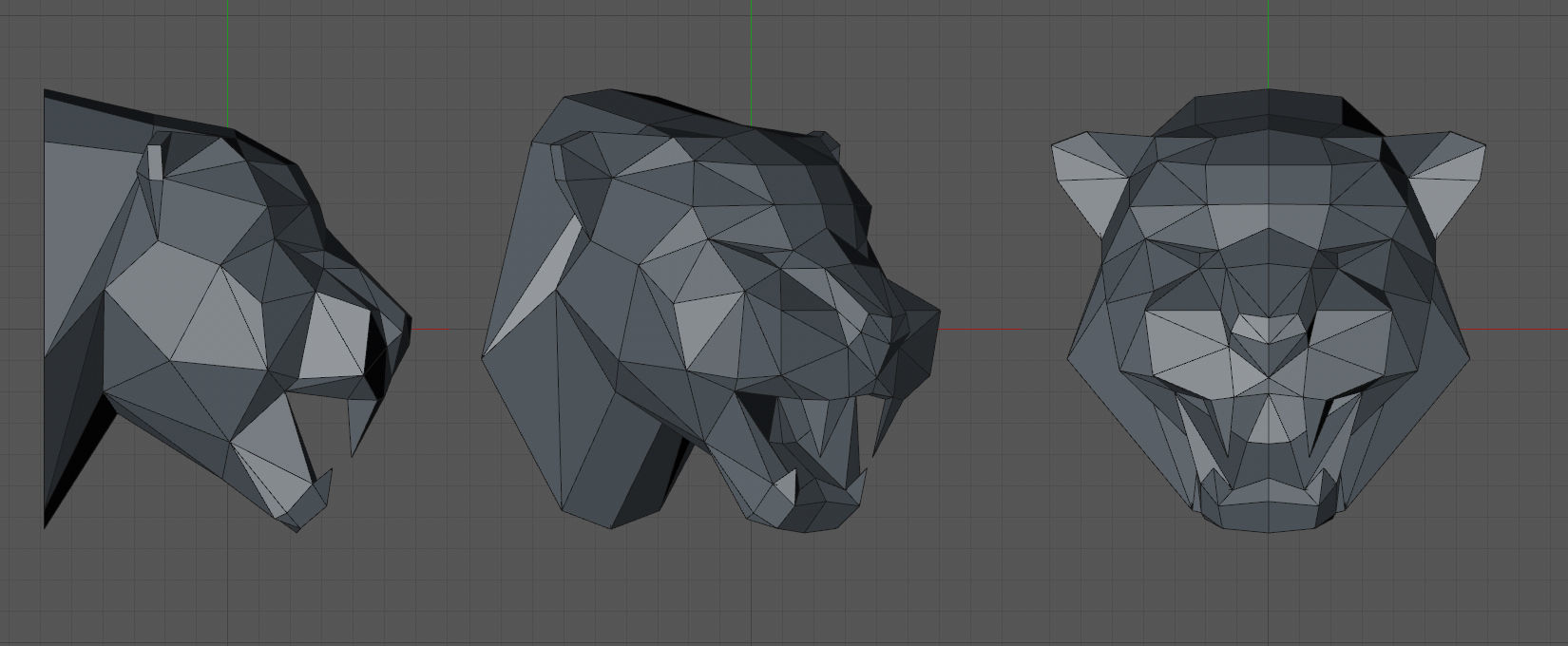 Panther head 3D print model_7