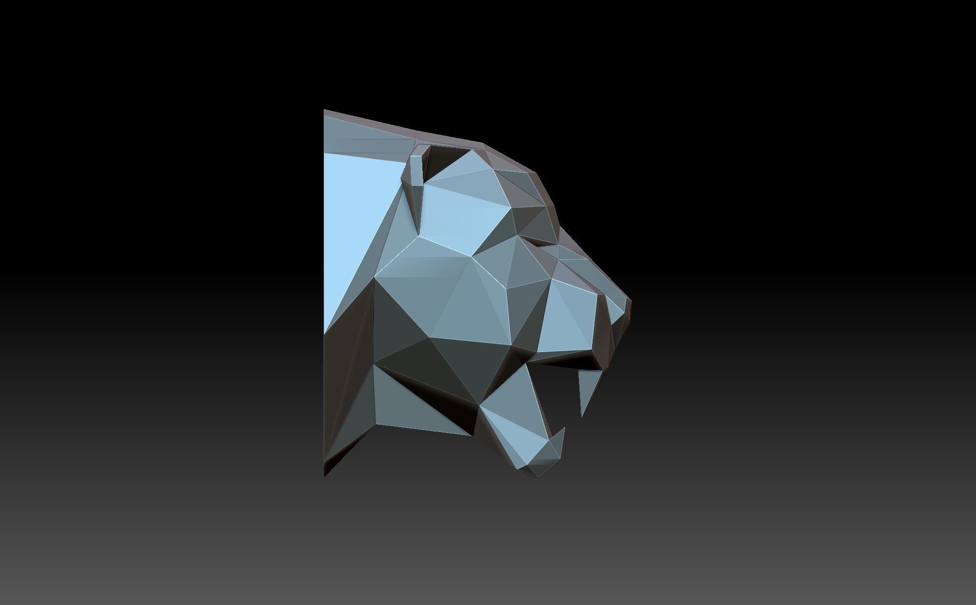 Panther head 3D print model_3