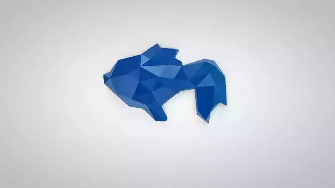 Low poly fish polygonal logo