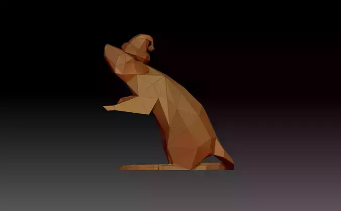 Low poly mouse polygonal rat 3D print model