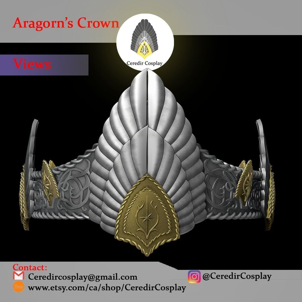Aragorn Crown - King Elessar Crown 3D print model_1