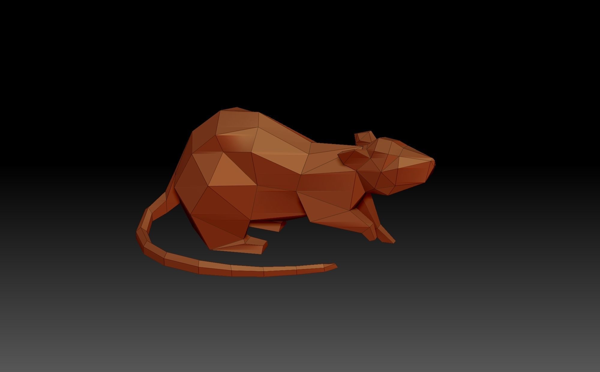 Low poly rat origami 3D print model_1