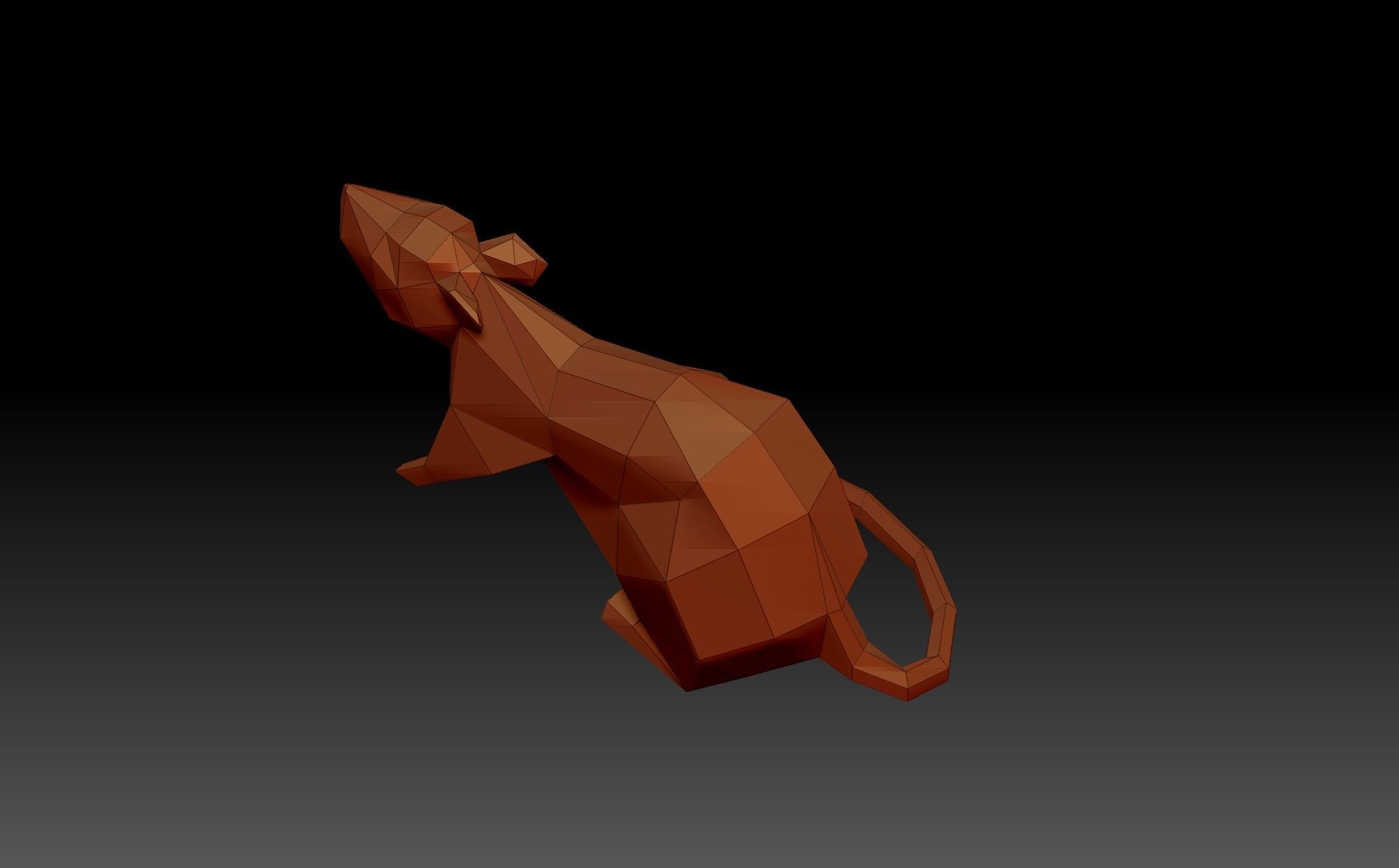 Low poly rat origami 3D print model_5