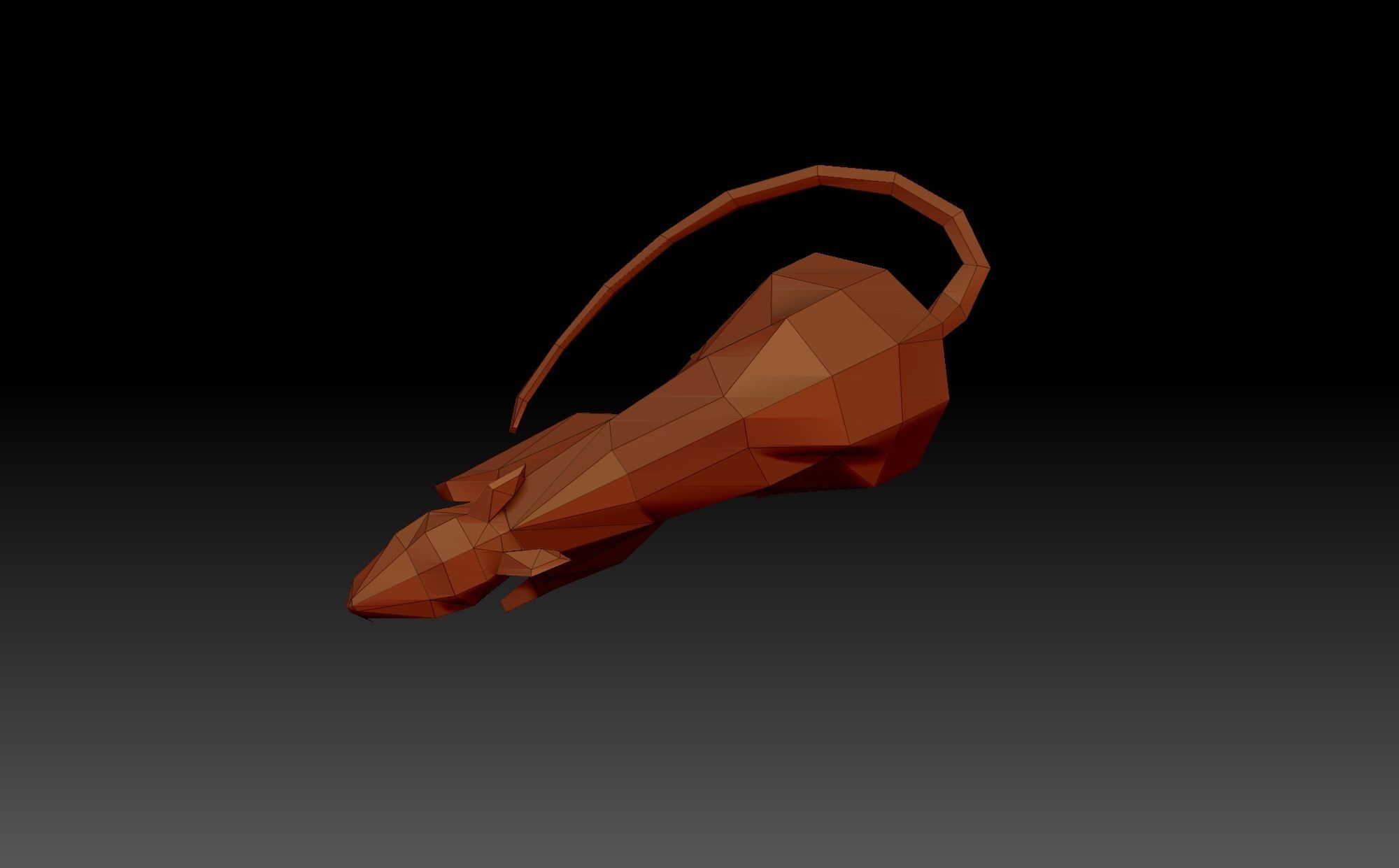 Low poly rat origami 3D print model_6
