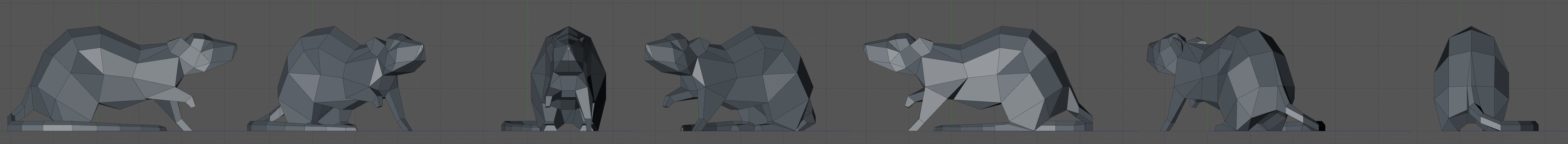 Low poly rat origami 3D print model_7
