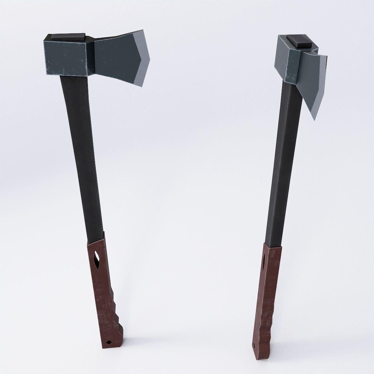 Rubber grip axe low poly 3d model  Low-poly 3D model_3