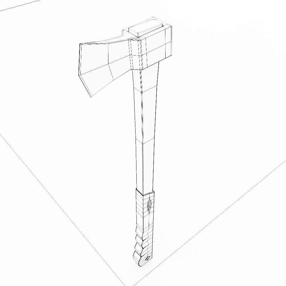Rubber grip axe low poly 3d model  Low-poly 3D model_7