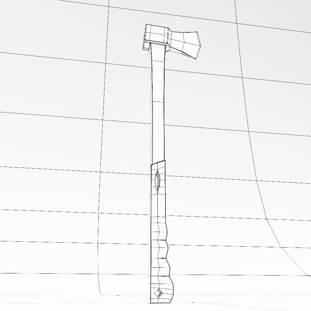 Rubber grip axe low poly 3d model  Low-poly 3D model_8