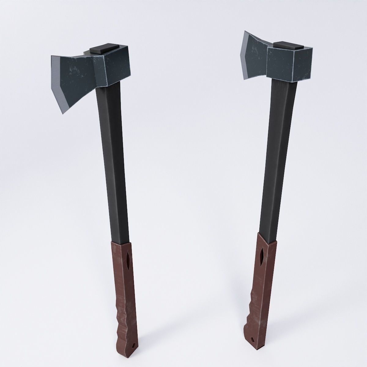 Rubber grip axe low poly 3d model  Low-poly 3D model_1