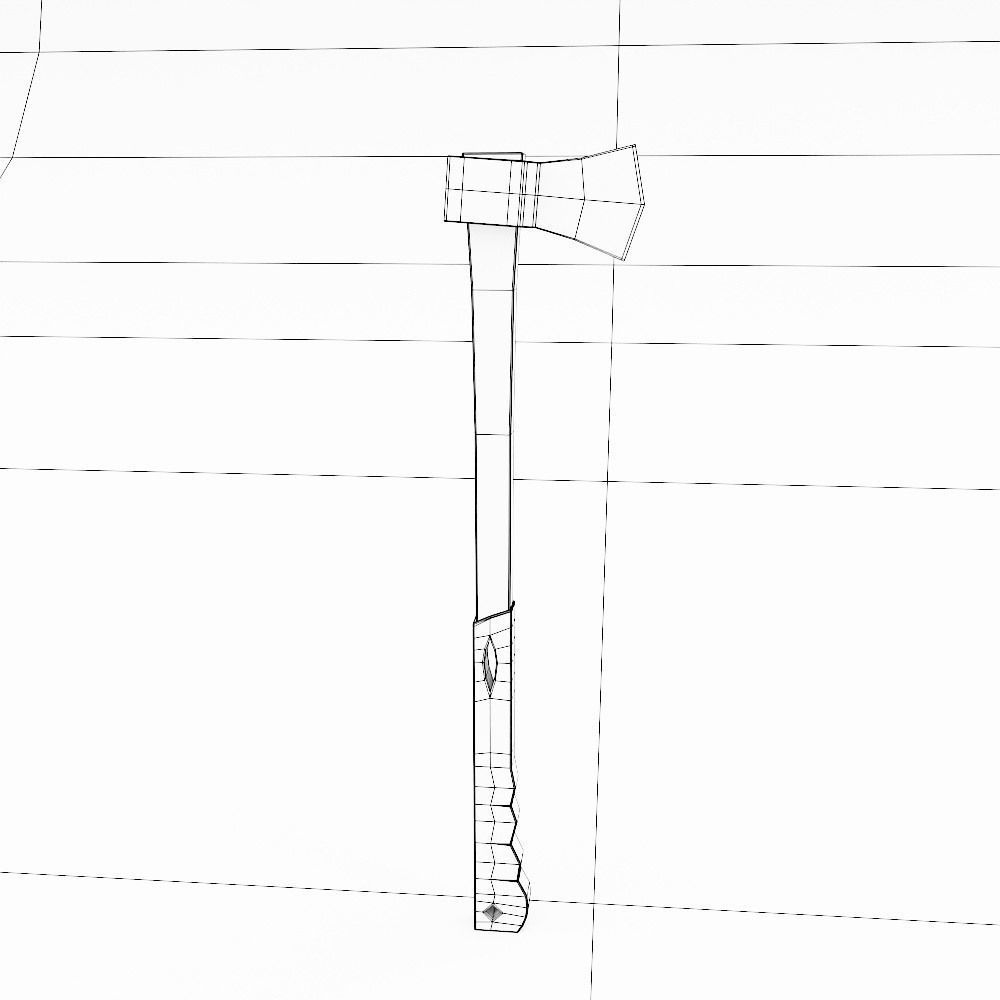 Rubber grip axe low poly 3d model  Low-poly 3D model_5