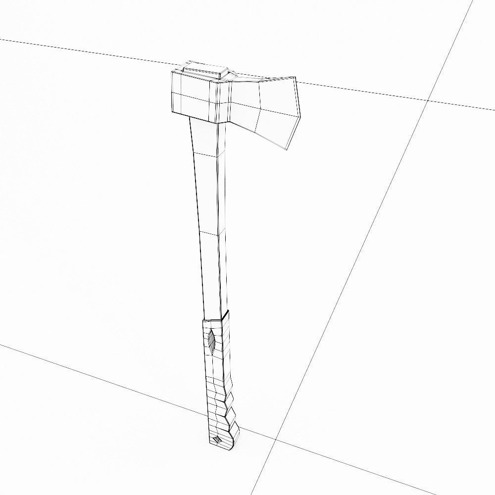 Rubber grip axe low poly 3d model  Low-poly 3D model_6