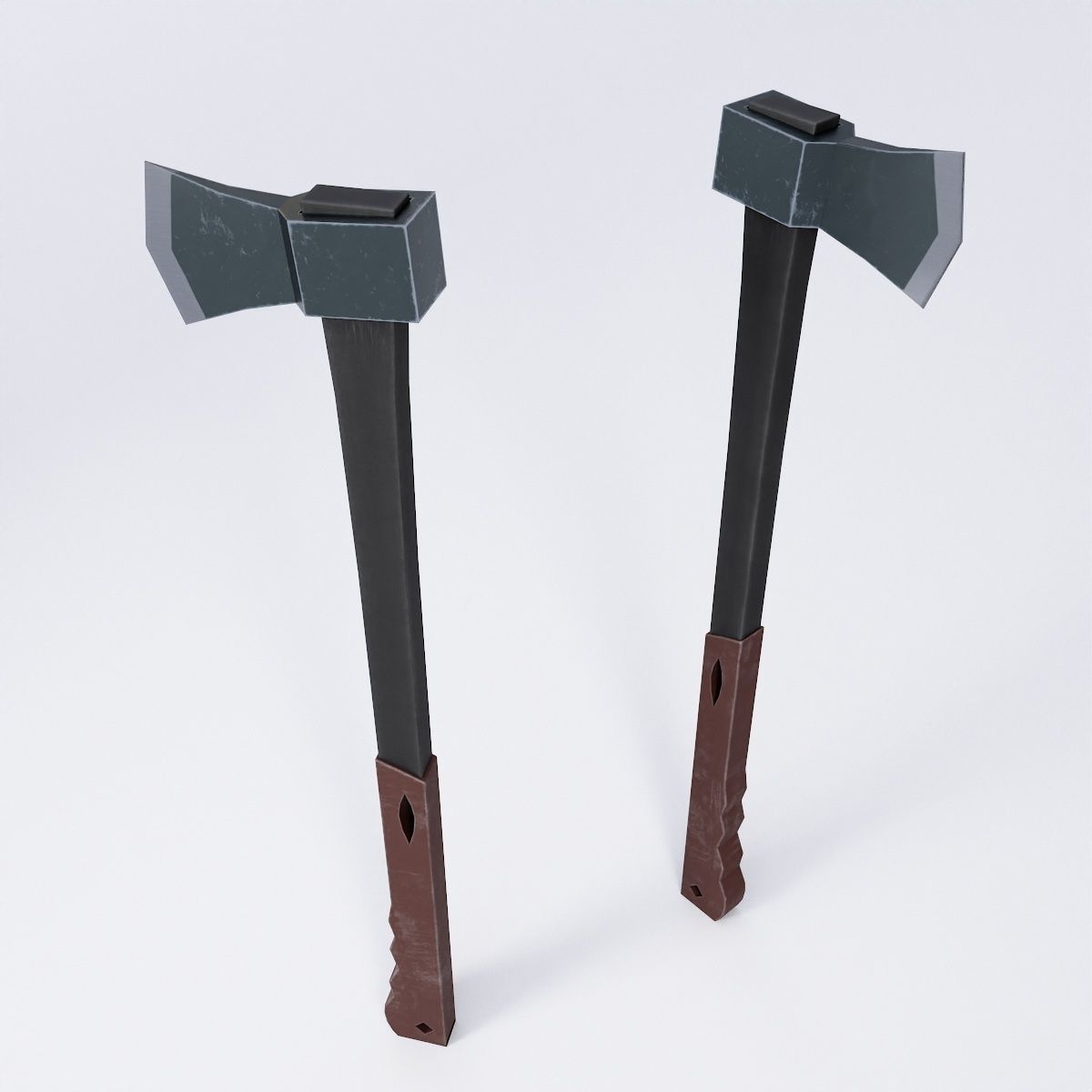 Rubber grip axe low poly 3d model  Low-poly 3D model_2