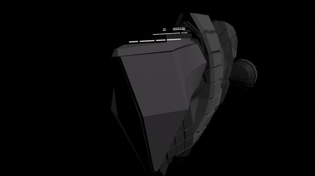 Low poly spacecraft spaceship Low-poly 3D model_3