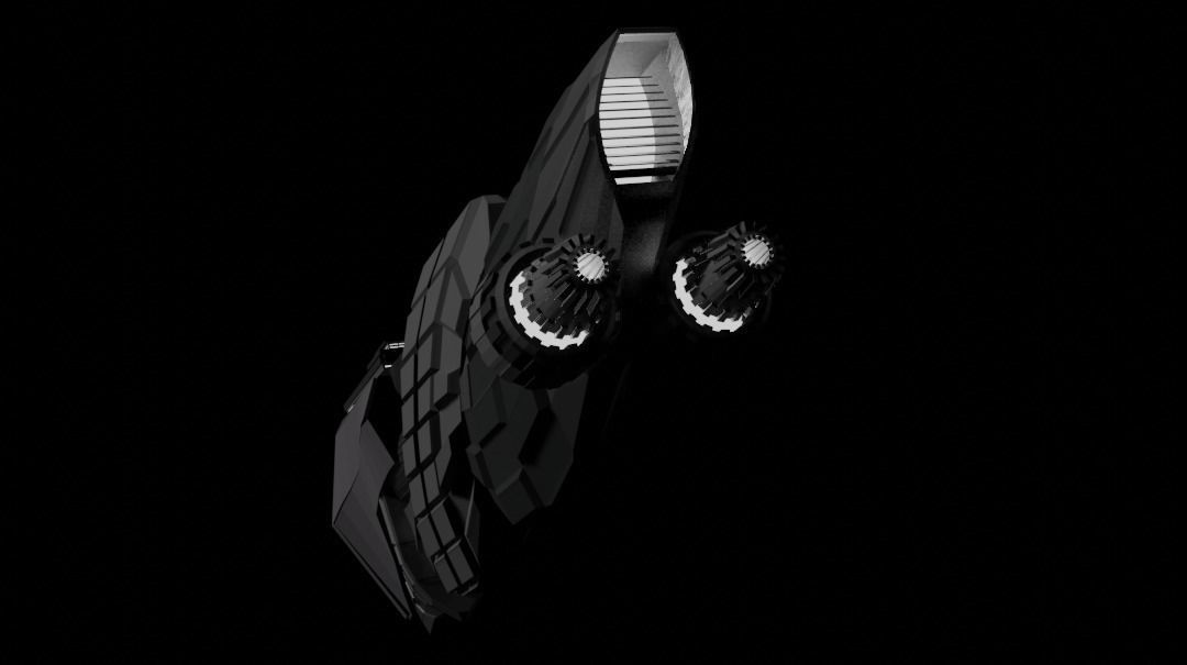 Low poly spacecraft spaceship Low-poly 3D model_5