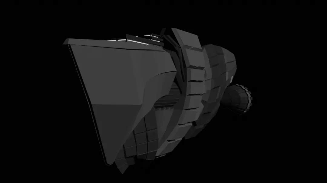 Low poly spacecraft spaceship Low-poly 3D model_0
