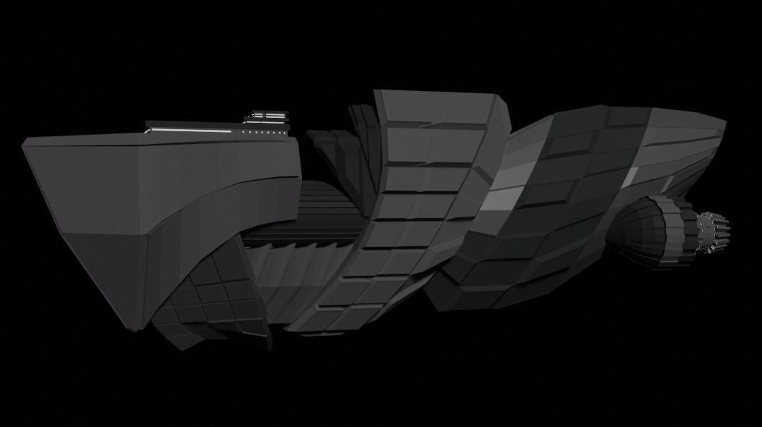 Low poly spacecraft spaceship Low-poly 3D model_2