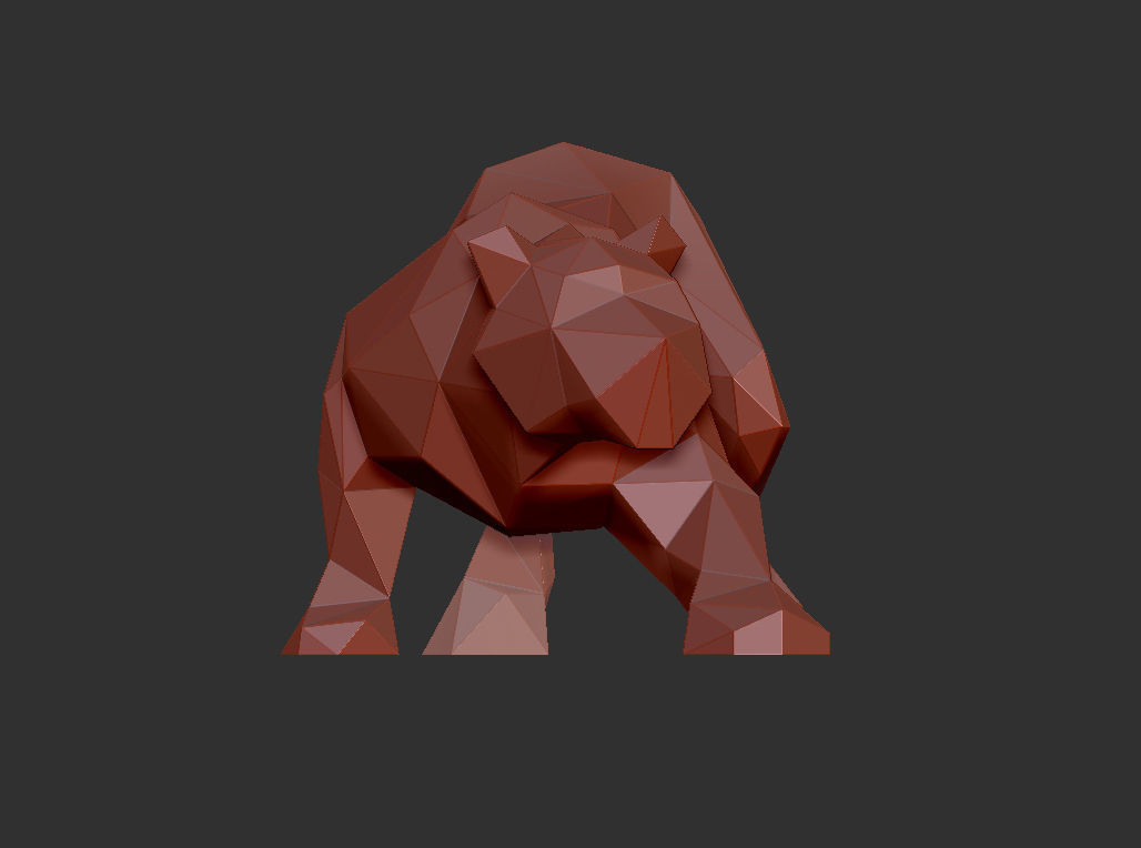 Low poly panther bull 3D print model_1