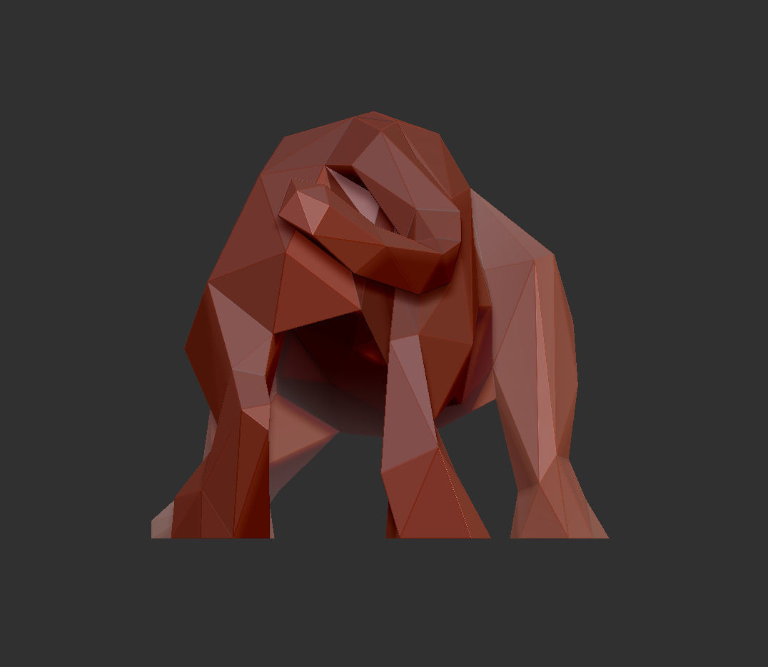 Low poly panther bull 3D print model_3