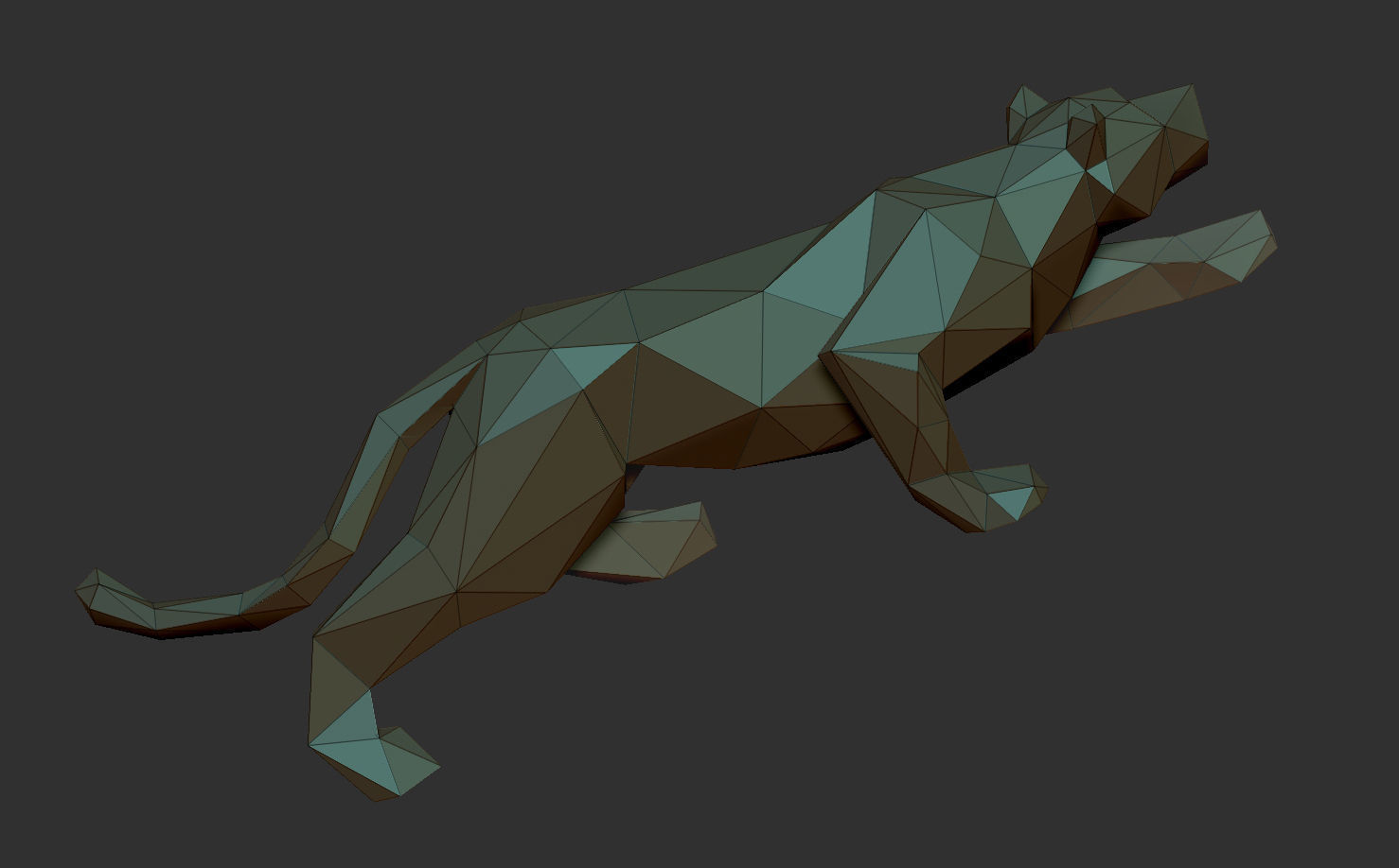 Low poly panther bull 3D print model_8