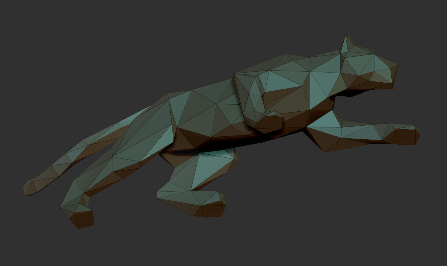 Low poly panther bull 3D print model_7