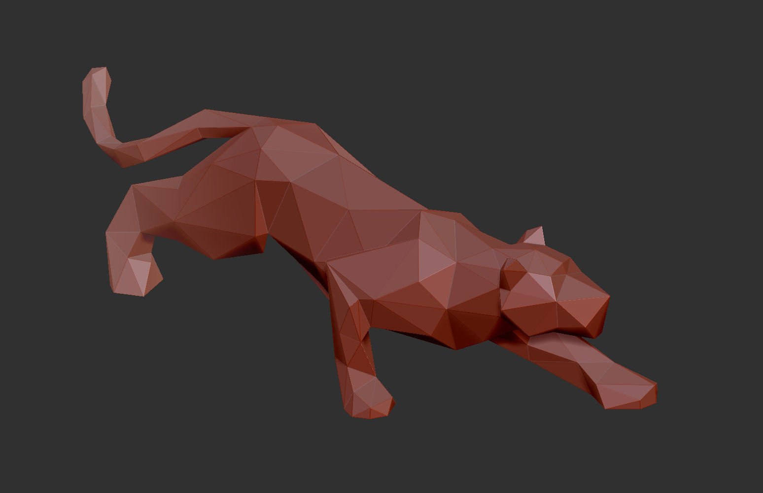 Low poly panther bull 3D print model_5