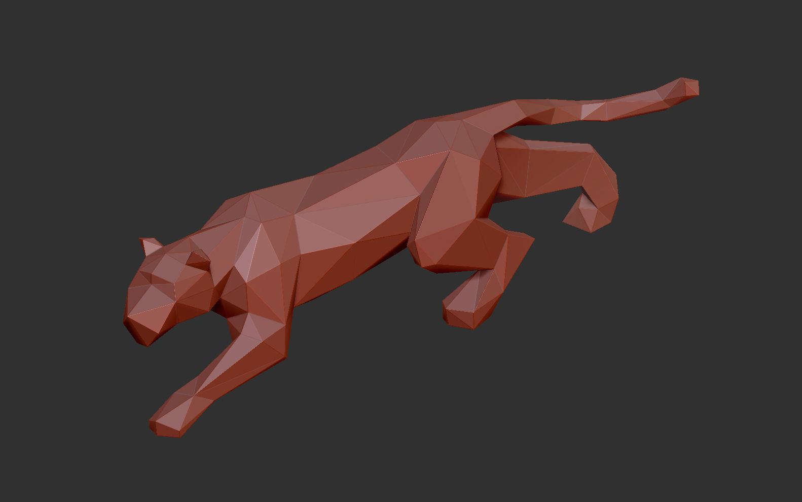 Low poly panther bull 3D print model_4