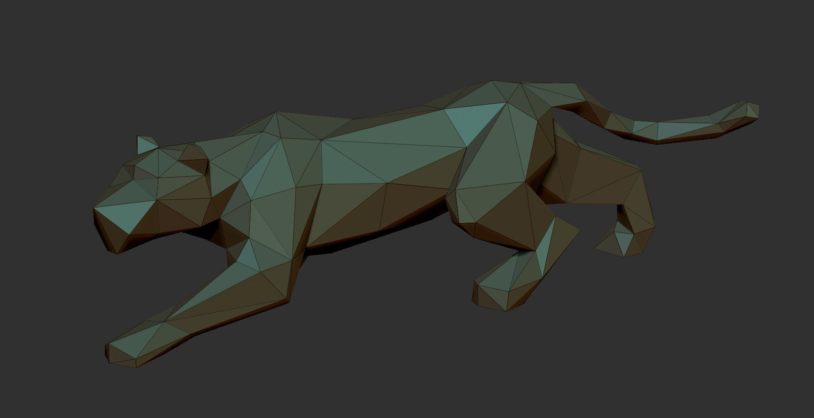 Low poly panther bull 3D print model_9