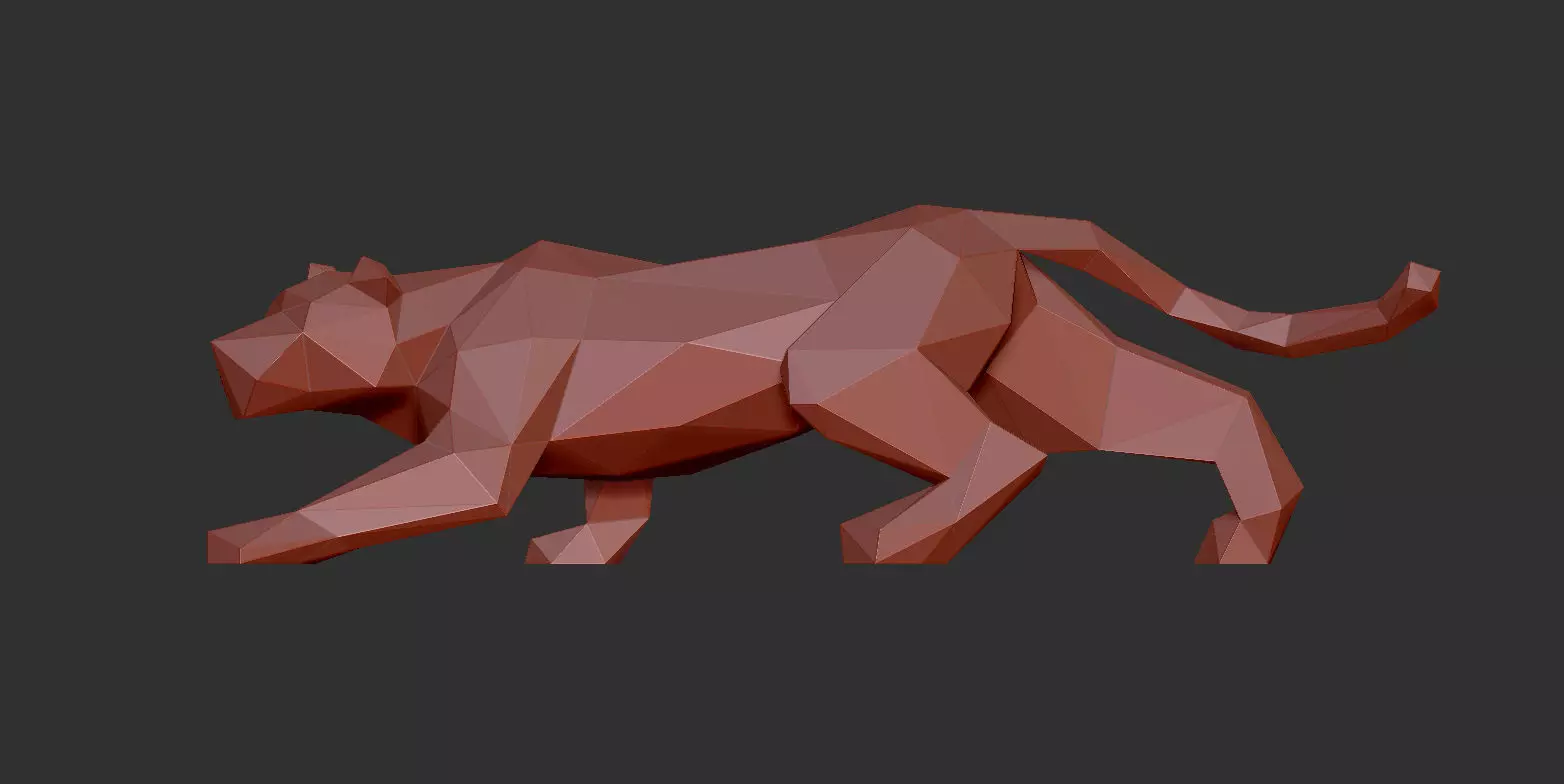 Low poly panther bull 3D print model_0