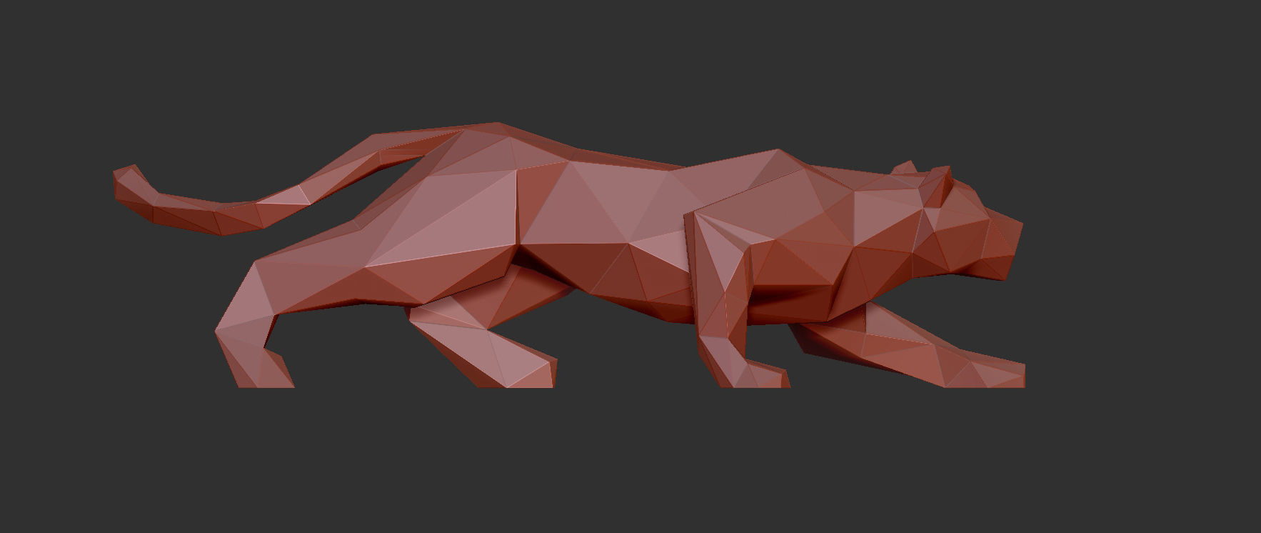 Low poly panther bull 3D print model_2