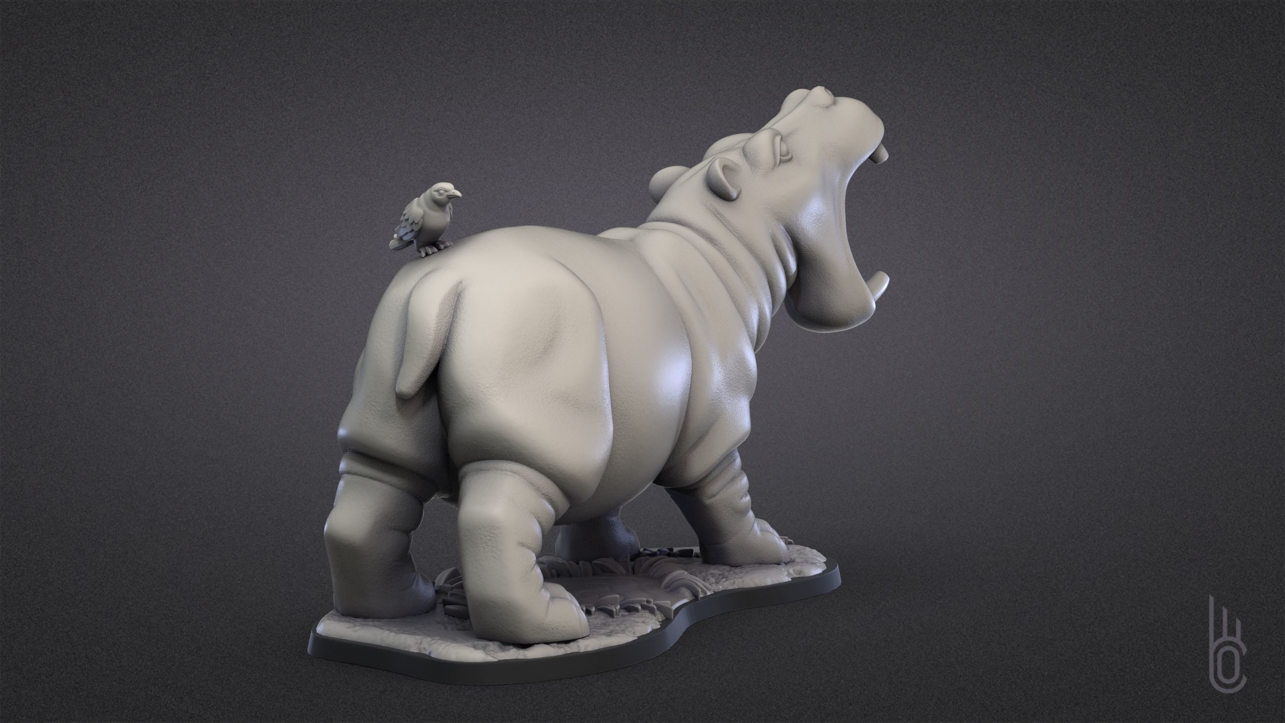 Hippopotamus 3D print model_8