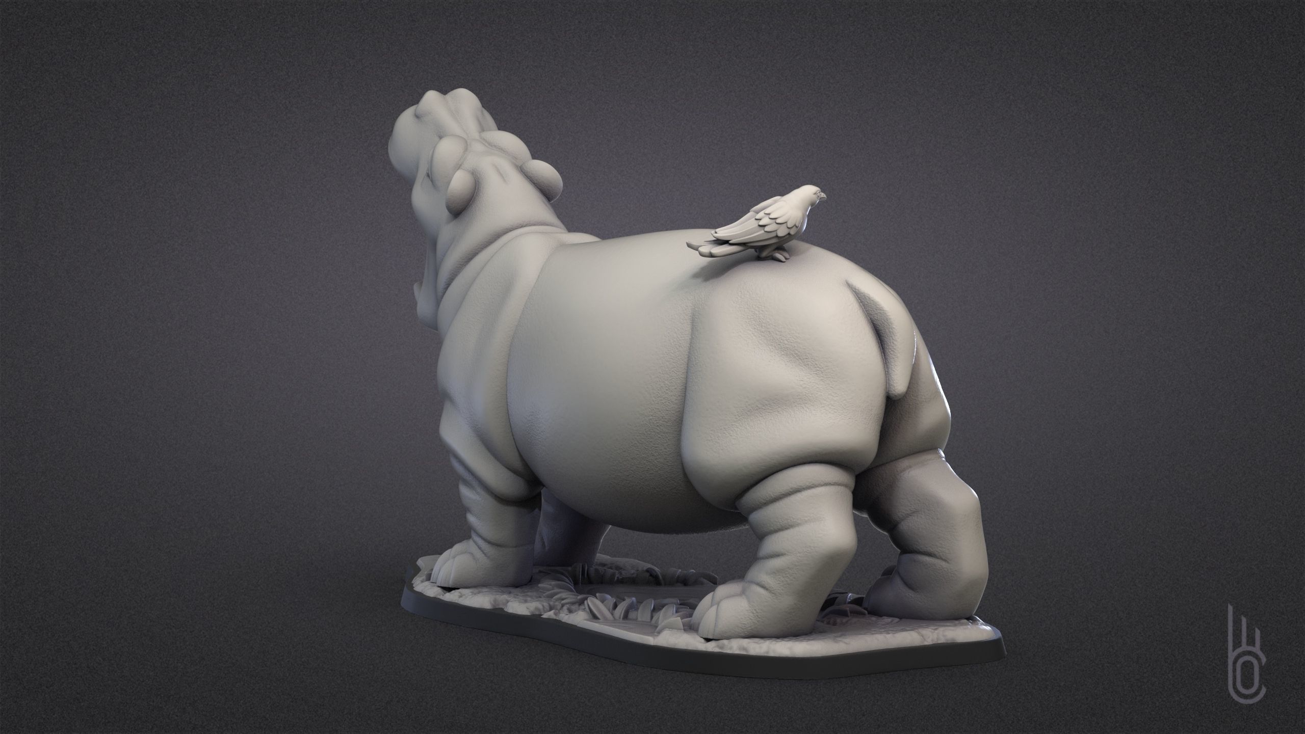 Hippopotamus 3D print model_7