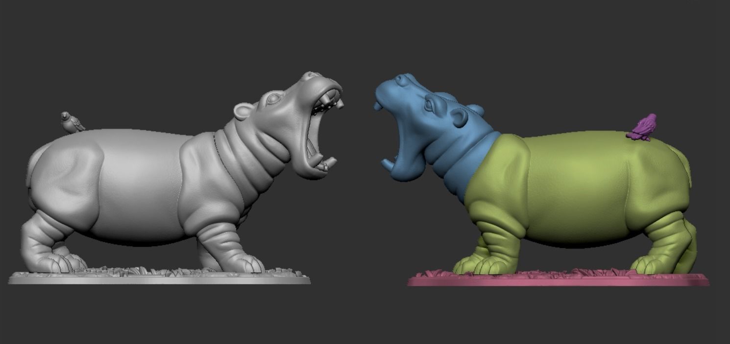Hippopotamus 3D print model_11