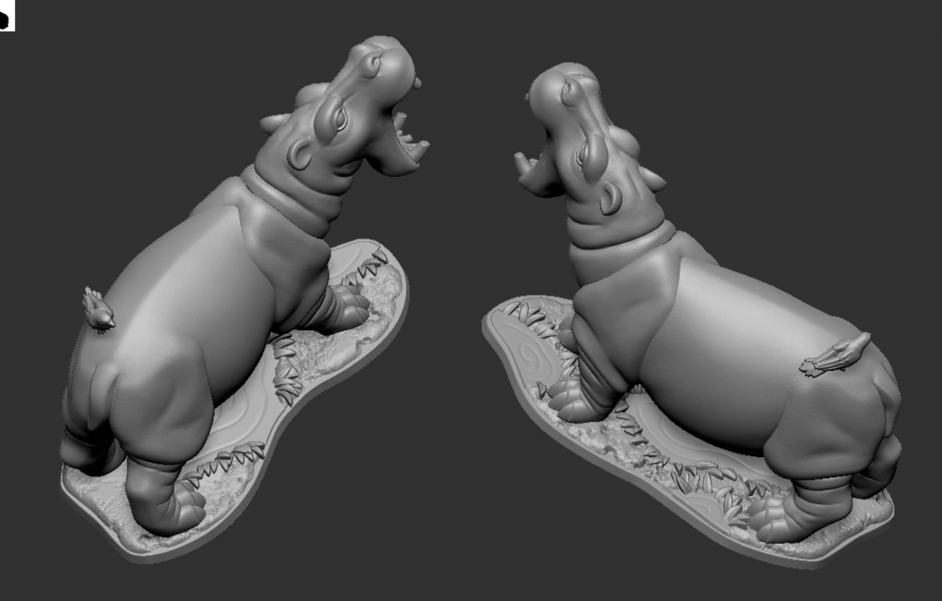 Hippopotamus 3D print model_10