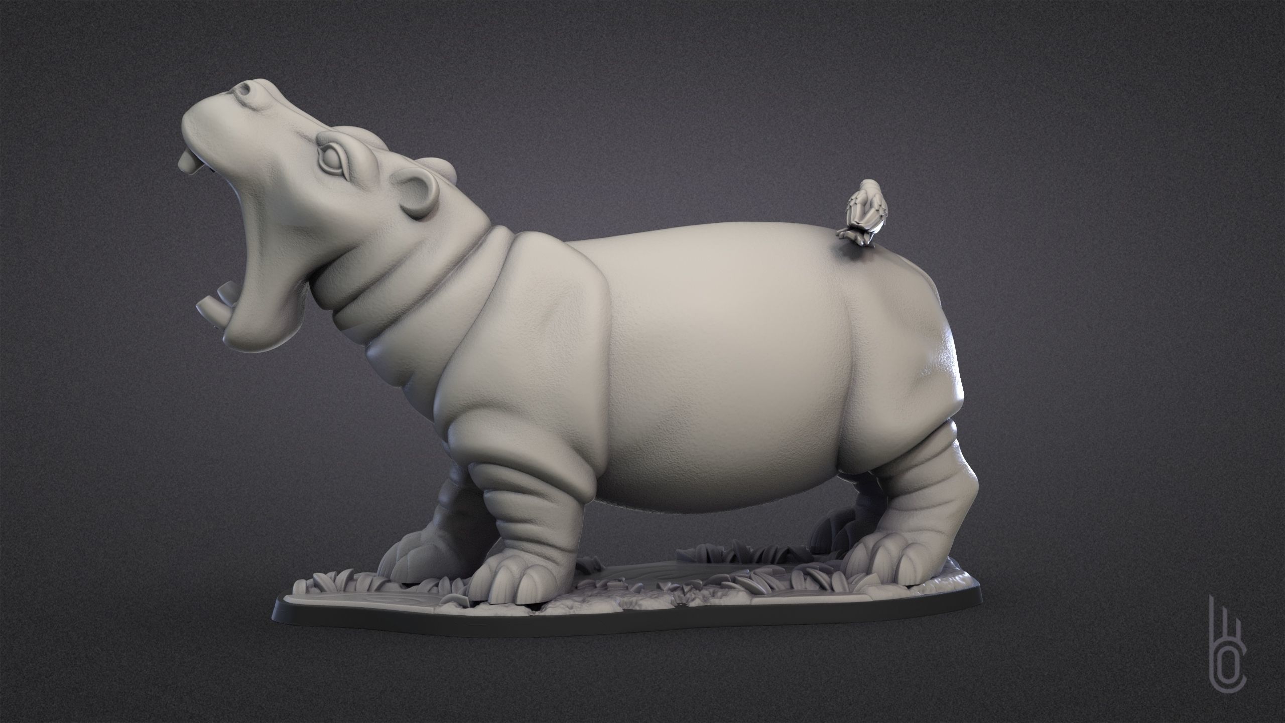 Hippopotamus 3D print model_5